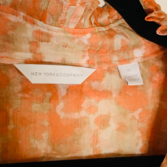 Peachy Orange Ruffled Top in XL from New York & Co - Picture 3 of 4